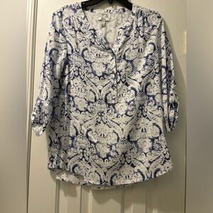 Croft & Barrow size Small blue and white top